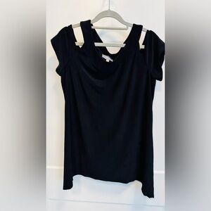 Laura Black Asymmetrical Sleeveless Top